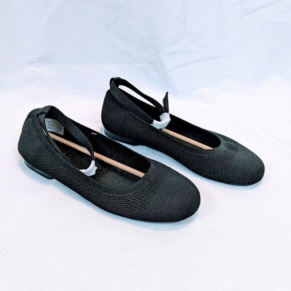 Burudani Black Knitted Flats Size 6.5 - Picture 1 of 9
